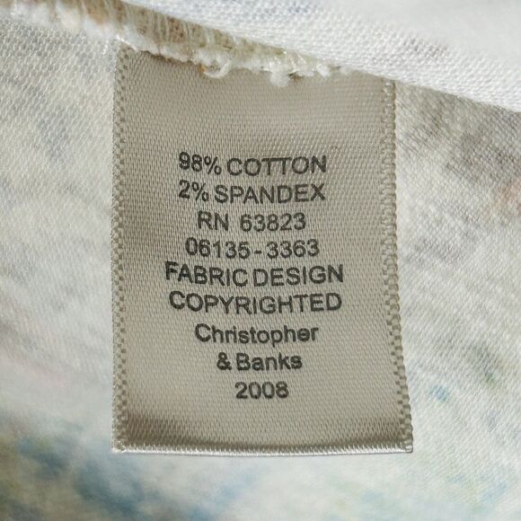 Christopher & Banks Jacket Women’s XL White Boho Cotton Pockets Butterfly Floral - Picture 12 of 13